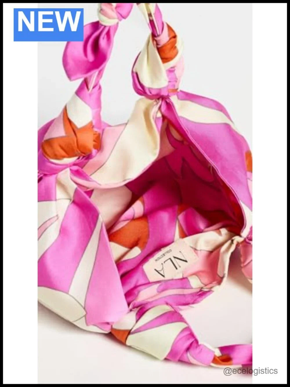 Satin Knot Handle Satchel Bag with Magnetic Closure